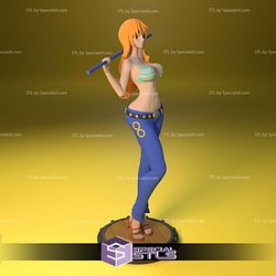 Nami and Stick One Piece STL Sculpture