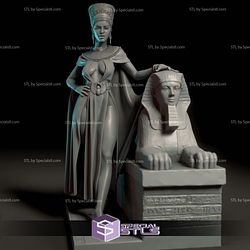 Nefertiti Egyptian Queen Digital 3D Sculpture