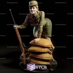 Roza Shanina Soviet Sniper Digital 3D Sculpture