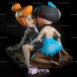 Rubble and Wilma Flintstone Digital 3D Sculpture