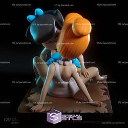 Rubble and Wilma Flintstone Digital 3D Sculpture