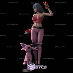 Sabrina Pokemon Trainer Digital Sculpture