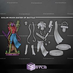 Sailor Moon Sister of Battle Digital Sculpture
