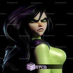 Shego Angry Digital 3D Sculpture