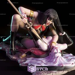Vampirella and Lady Death Digital 3D Sculpture