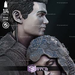 Young Anakin and Padme Bust Portrait Digital Sculpture