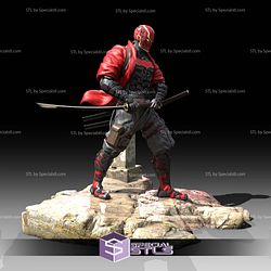Red Hood Samurai Prepare Pose STL Files