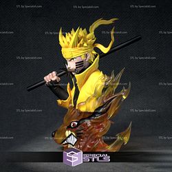 Naruto Six Paths Sage Mode Bust Digital Sculpture