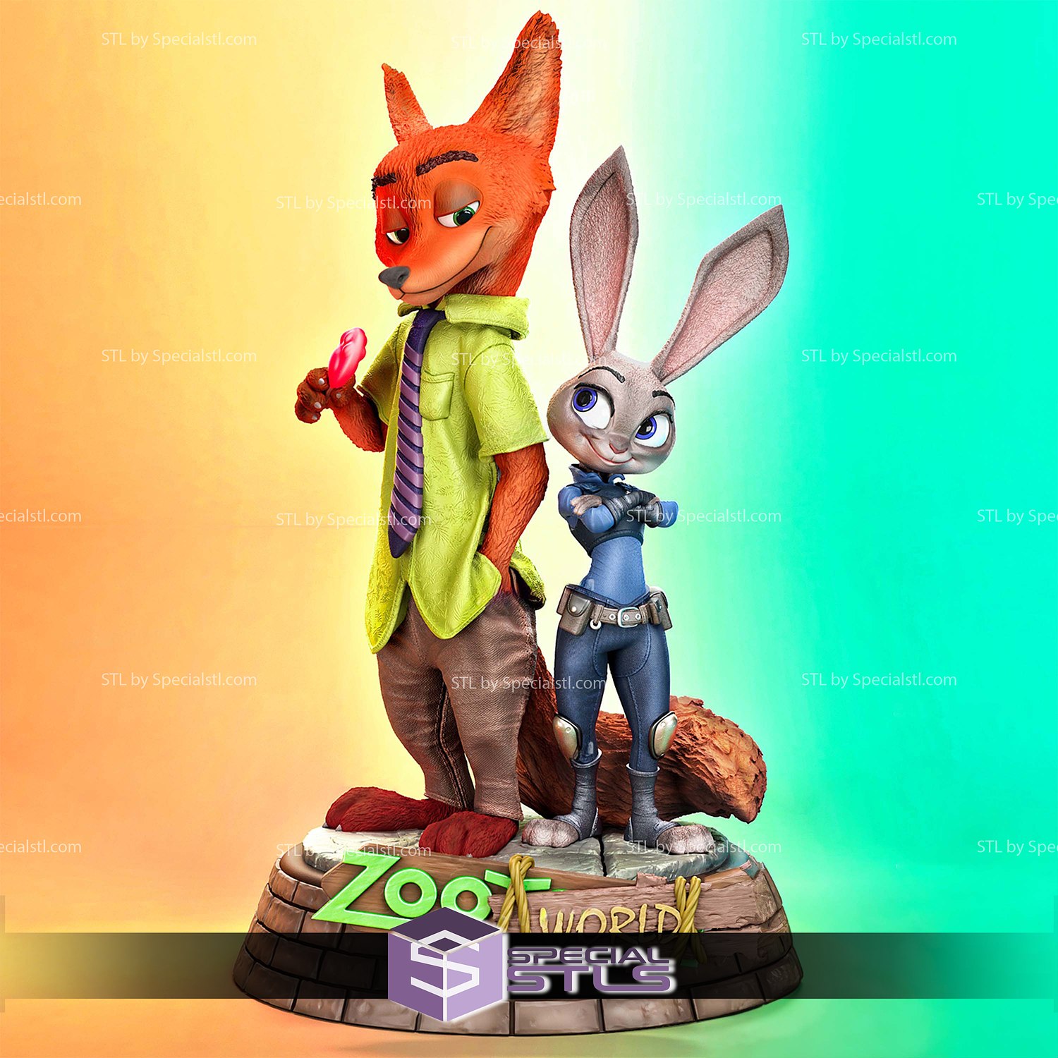 Nick Wilde and Judy Hopps Digital Sculpture | SpecialSTL