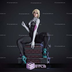 Gwen Sitting on Base Bat Digital STL Files