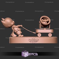 Little Batman Pulling Wagon Digital STL Files