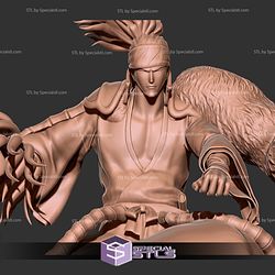 Renji Abarai Bleach Bankai Digital Sculpture