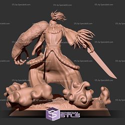 Renji Abarai Bleach Bankai Digital Sculpture