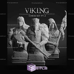Viking Chess Set STL Miniature