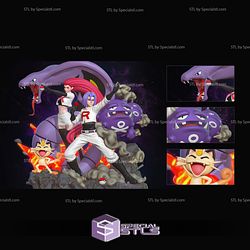 Team Rocket Diorama 3D Print Model