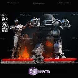 Robocop and ED 209 Diorama Bundle Digital Sculpture - Bundle Gift