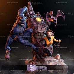 Beast Shadowcat and Lockheed Diorama 3D Printer Files