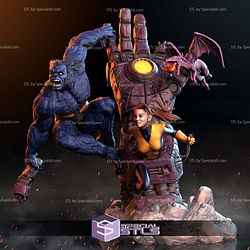 Beast Shadowcat and Lockheed Diorama 3D Printer Files