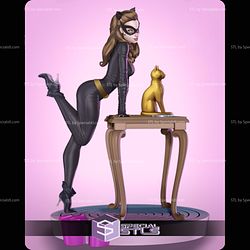 Catwoman Standing by Table 3D Printer Files