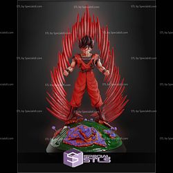 Goku Kaioken Power 3D Model Sculpture