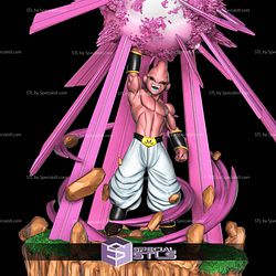 Kid Buu Planet Burst 3D Model Sculpture