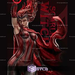 Red Scarlet Witch 3D Model Sculpture