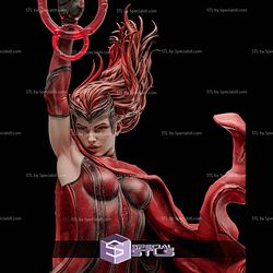 Red Scarlet Witch 3D Model Sculpture