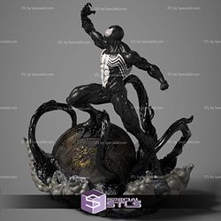 Symbiote Spiderman in Battle 3D Model Sculpture