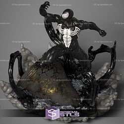 Symbiote Spiderman in Battle 3D Model Sculpture