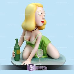 Beth Rick an Morty 3D Model Sculpture