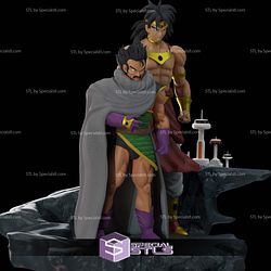 Broly and Paragus 3D Model Sculpture