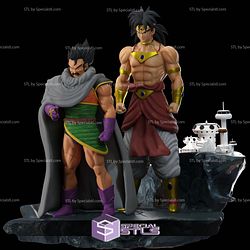 Broly and Paragus 3D Model Sculpture