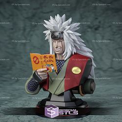 Bust Jiraiya Naruto 3D Model Sculpture