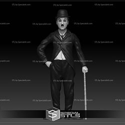 Charlie Chaplin Standalone 3D Print Sculpture