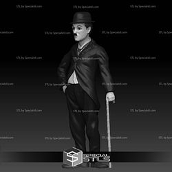 Charlie Chaplin Standalone 3D Print Sculpture