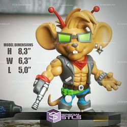 Chibi STL Collection - Throttle Biker Mice 3D Model Sculpture