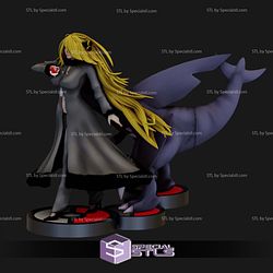 Cynthia with Garchomp Pokemon V2 3D Print Sculpture