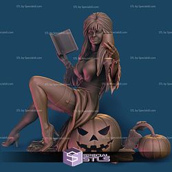 Elvira Sitting on Pumpkin 3D Printer Files