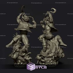 Lobo Killing 3D Model Sculpture