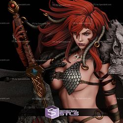 Red Sonja and the Wolf 3D Print Sculpture