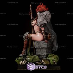 Red Sonja and the Wolf 3D Print Sculpture