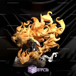 Rengoku Fire Dragon 3D Model Sculpture
