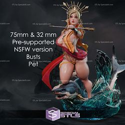 Selene Wavewalker Pin-Up STL Miniatures