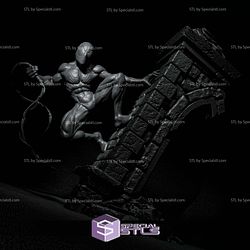 Symbiote Spiderman on Wall 3D Model Sculpture