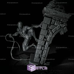 Symbiote Spiderman on Wall 3D Model Sculpture