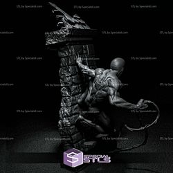 Symbiote Spiderman on Wall 3D Model Sculpture