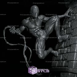 Symbiote Spiderman on Wall 3D Model Sculpture