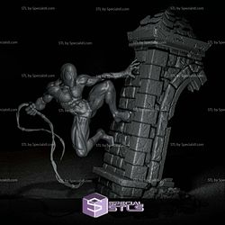 Symbiote Spiderman on Wall 3D Model Sculpture