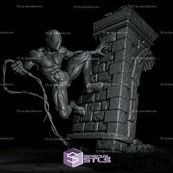 Symbiote Spiderman on Wall 3D Model Sculpture