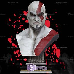 Kratos God of War Bust 3D Model Sculpture